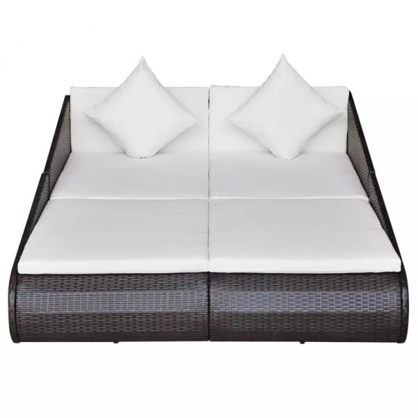 Gartenbett Braun 110x200 cm Poly Rattan