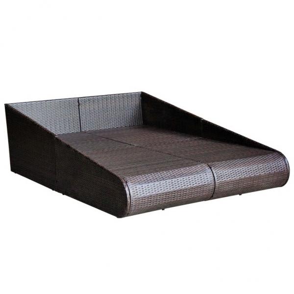 Gartenbett Braun 110x200 cm Poly Rattan