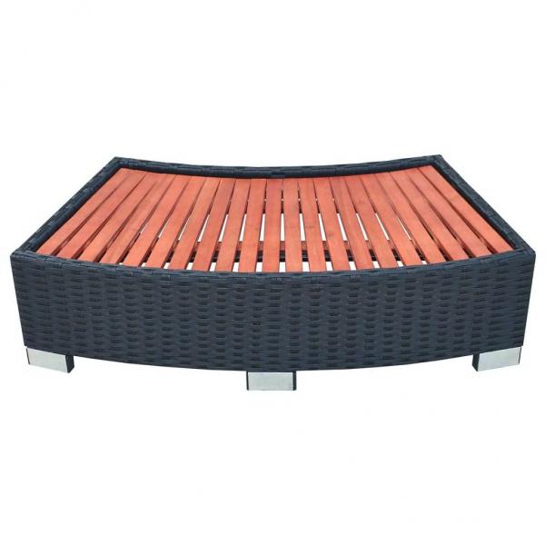 Spa-Einstiegsstufe Poly Rattan 92×45×25 cm Schwarz