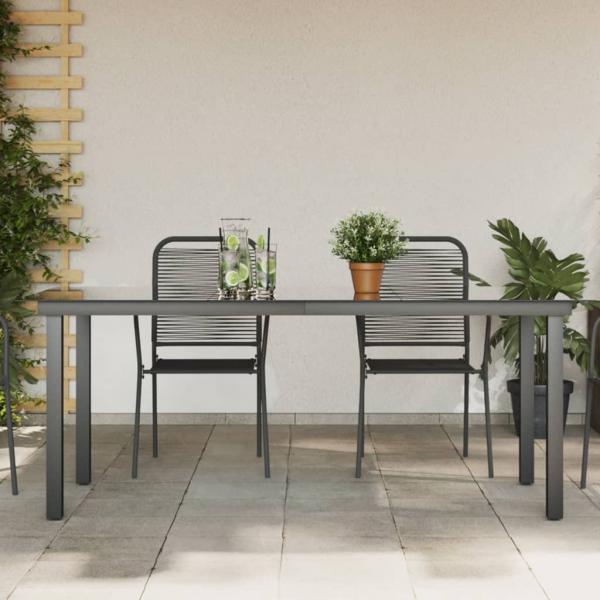 ARDEBO.de - Gartentisch Schwarz 190x90x74 cm Aluminium und Glas