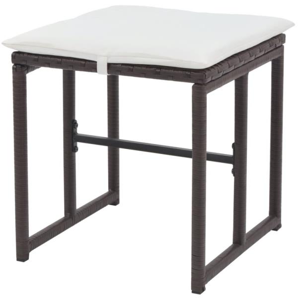 5-tlg. Garten-Essgruppe Stahl Poly Rattan Braun