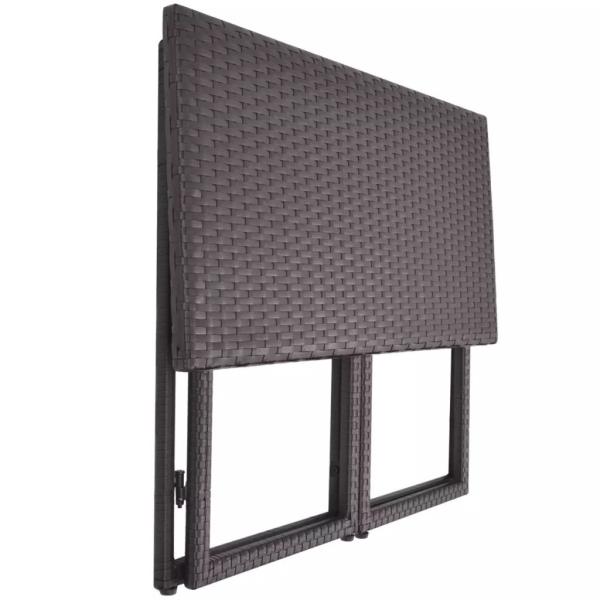 5-tlg. Garten-Essgruppe Stahl Poly Rattan Braun
