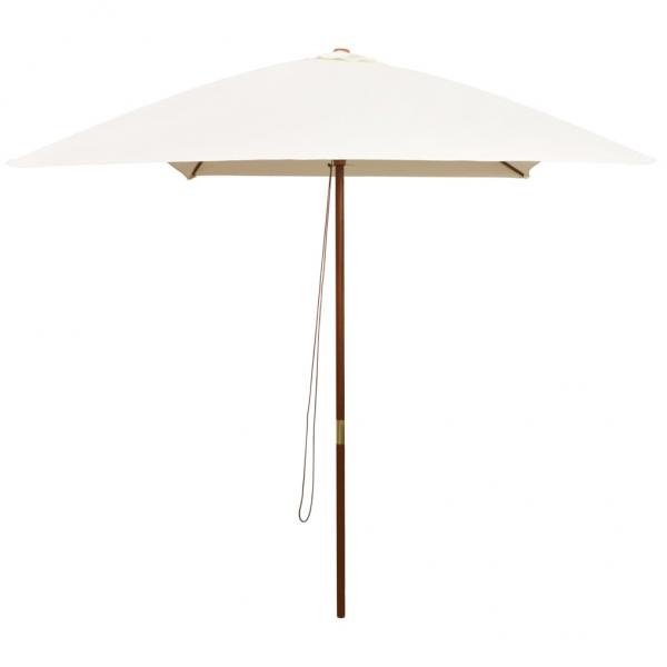 ARDEBO.de - Sonnenschirm 200×300 cm Holzstange Cremeweiß