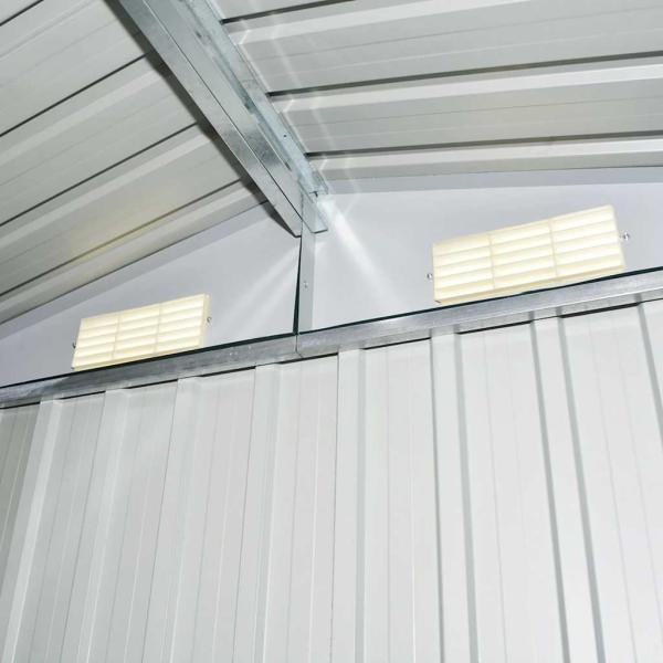 Gartenschuppen Grau Metall 204 x 132 x 186 cm