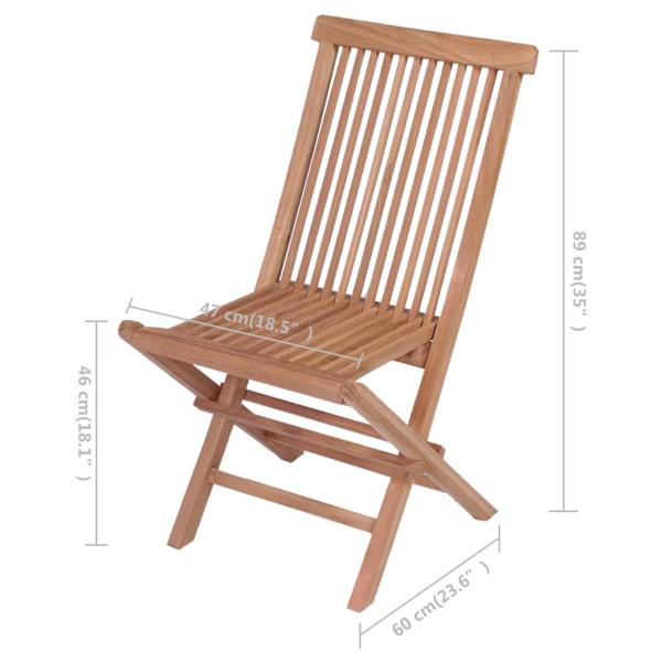 Klappbare Gartenstühle 4 Stk. Massivholz Teak 