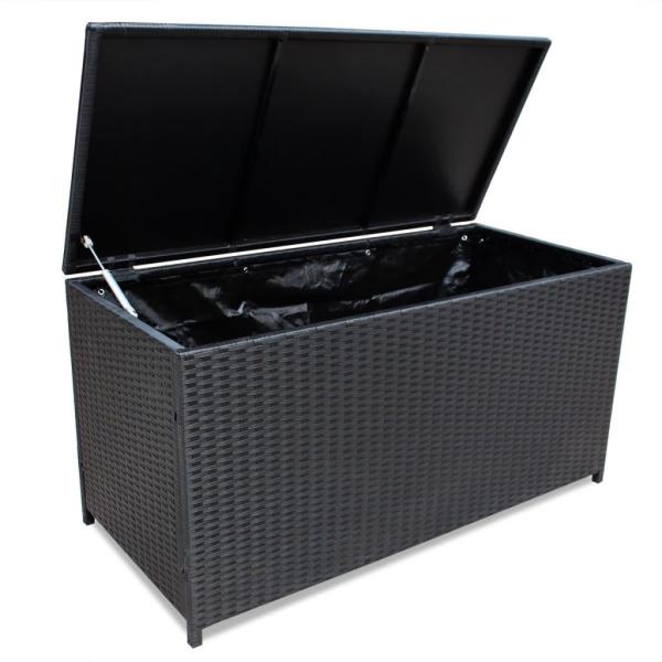 Garden-Auflagenbox Schwarz 150x50x60 cm Poly Rattan
