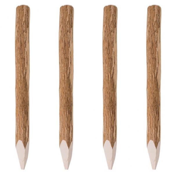 ARDEBO.de - Zaunpfosten mit Spitzen Enden 4 Stk. Haselholz 90 cm