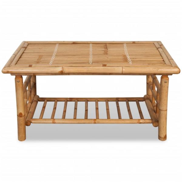 4-tlg. Garten-Lounge-Set mit Auflagen Bambus