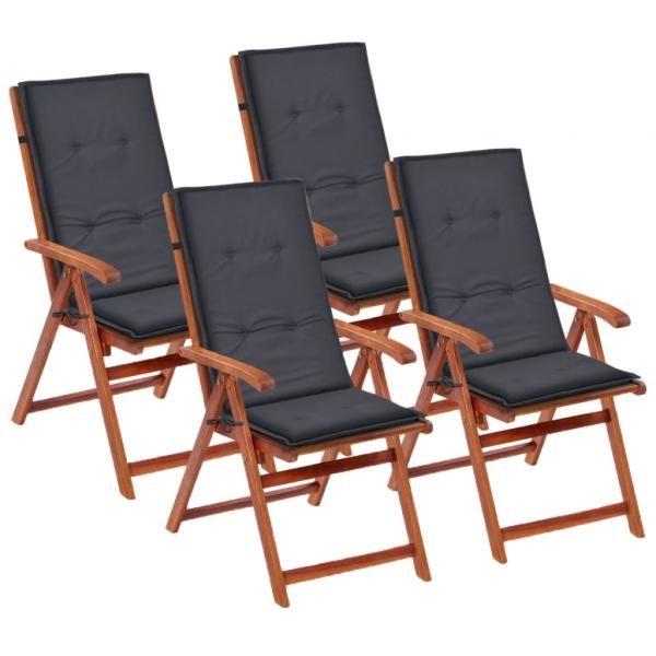 ARDEBO.de - Gartenstuhlauflagen für Hochlehner 4 Stk. Anthrazit 120x50x3 cm
