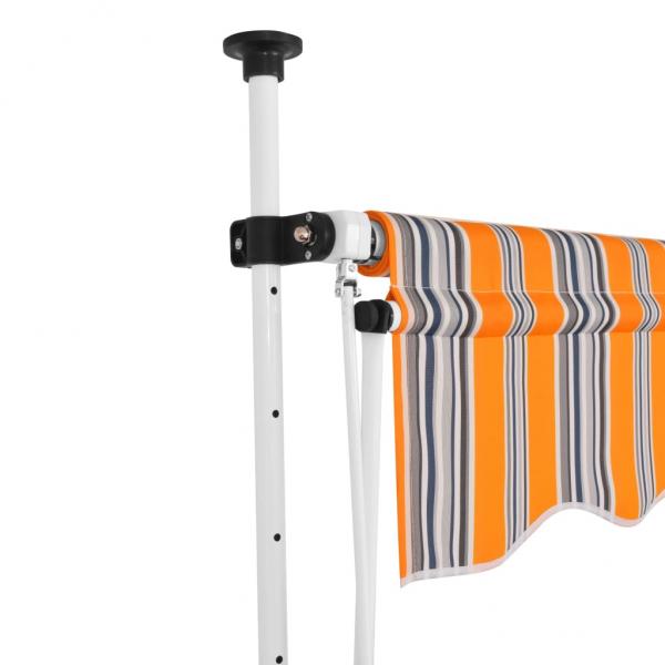 Einziehbare Markise Handbetrieben 400 cm Gelb/Blau Gestreift
