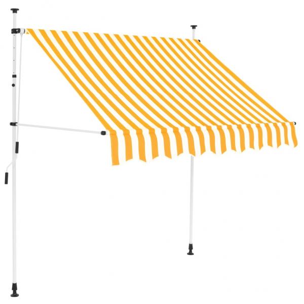 ARDEBO.de - Einziehbare Markise Handbetrieben 150 cm Orange/Weiß Gestreift