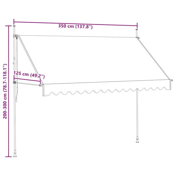 Einziehbare Markise Handbetrieben 350 cm Orange/Weiß Gestreift