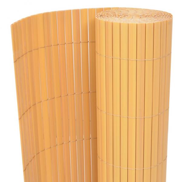 ARDEBO.de - Gartenzaun Doppelseitig PVC 90×500 cm Gelb