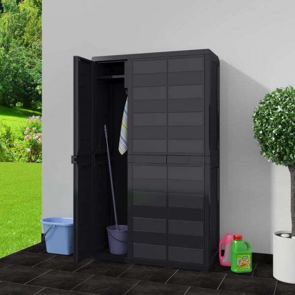 Gartenschrank mit 4 Regalen Schwarz