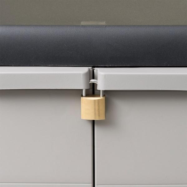 Gartenschrank mit 2 Regalen Schwarz und Grau