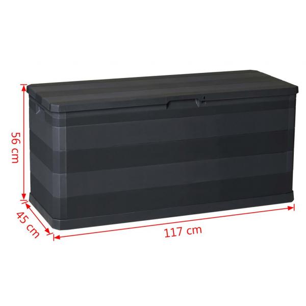 Gartenbox Schwarz 117×45×56 cm