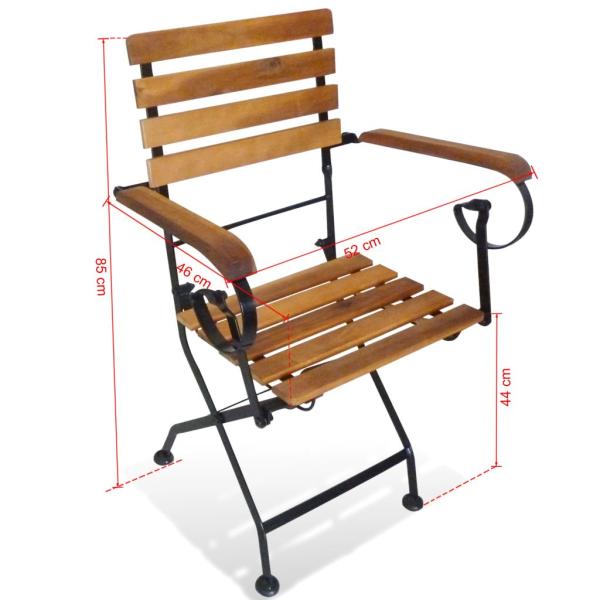 Klappbare Gartenstühle 2 Stk. Stahl und Massivholz Akazie