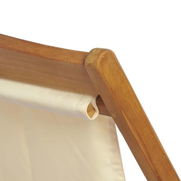 Liegestuhl Teak 56x105x96 cm Creme