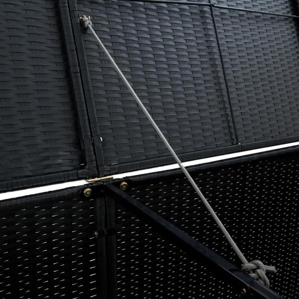 Mülltonnenbox für 2 Tonnen Poly Rattan Schwarz 148x80x111 cm 
