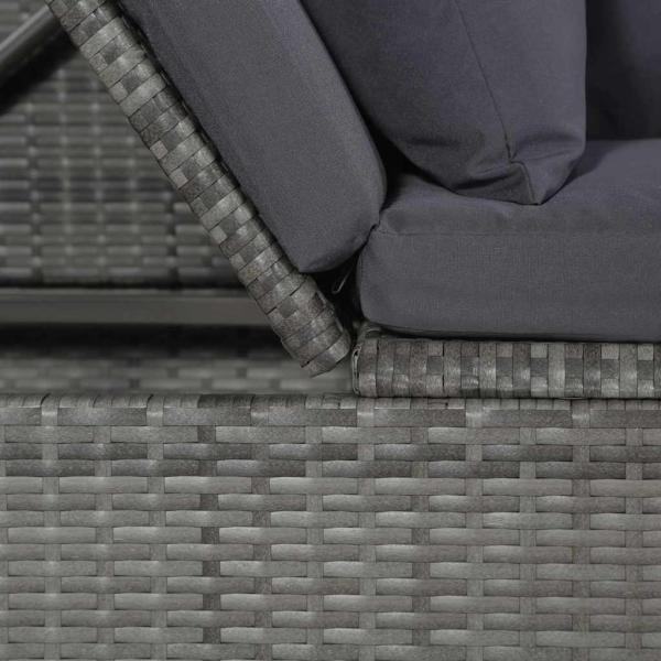Garten-Sofabett 200x60 cm Poly Rattan Grau