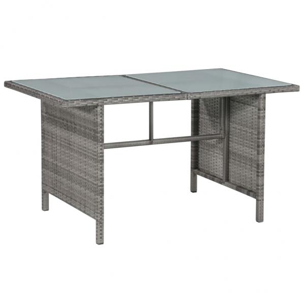 6-tlg. Garten-Lounge-Set mit Auflagen Poly Rattan Grau