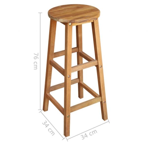 Barhocker 2 Stk. Massivholz Akazie 