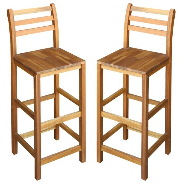 ARDEBO.de - Barhocker 2 Stk. Massivholz Akazie 
