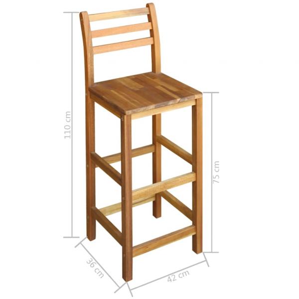 Barhocker 2 Stk. Massivholz Akazie 