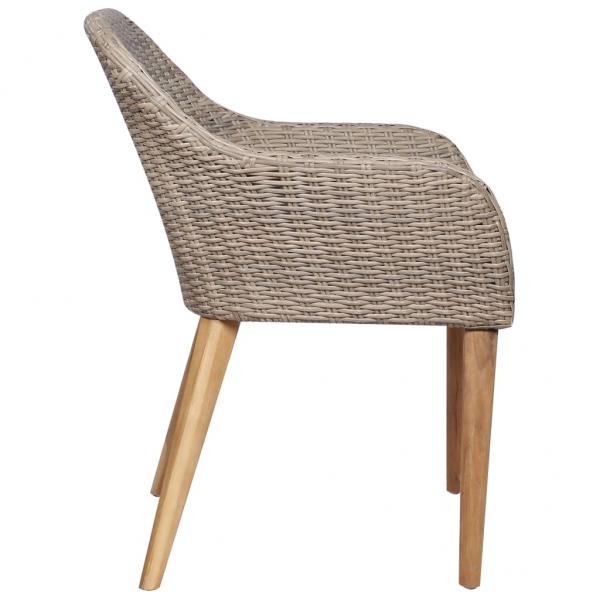 Gartenstühle mit Polstern 2 Stk. Poly Rattan Braun 