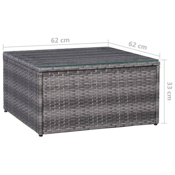 ARDEBO.de - 5-tlg. Garten-Sofagarnitur mit Polstern & Kissen Poly Rattan Grau 