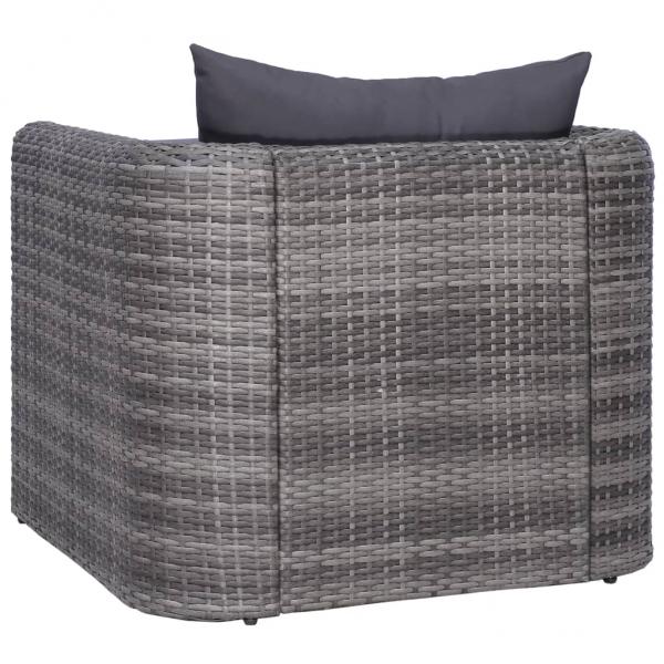 ARDEBO.de - Gartenstuhl mit Polster und Kissen Poly Rattan Grau