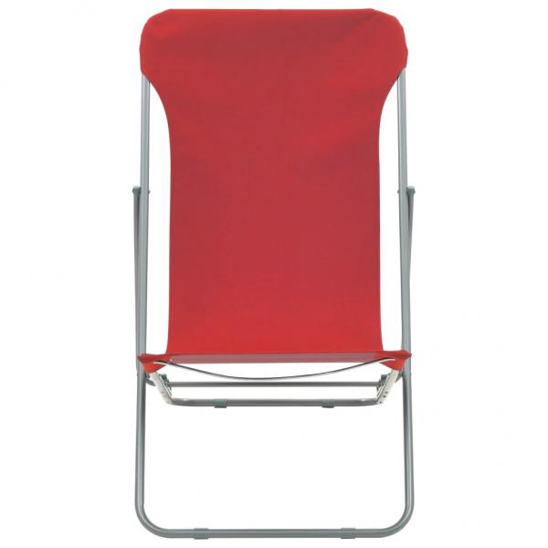 Klappbare Strandstühle 2 Stk. Stahl und Oxford-Gewebe Rot