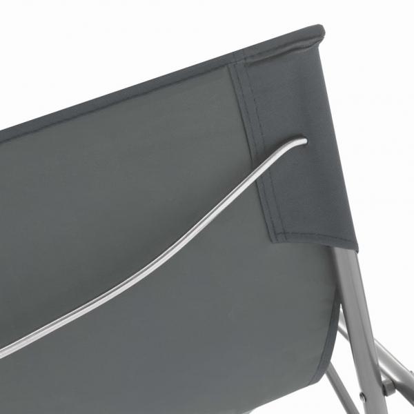 Klappbare Strandstühle 2 Stk. Stahl und Oxford-Gewebe Grau