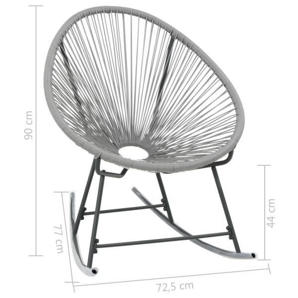 ARDEBO.de - Garten-Mond-Schaukelstuhl Grau Poly Rattan