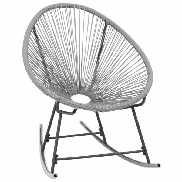 Garten-Mond-Schaukelstuhl Grau Poly Rattan