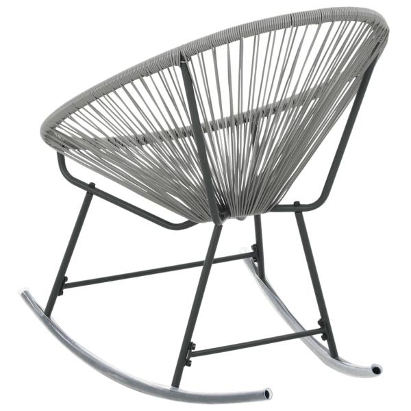 Garten-Mond-Schaukelstuhl Grau Poly Rattan