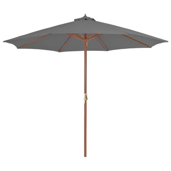 ARDEBO.de - Sonnenschirm mit Holz-Mast 300 cm Anthrazit