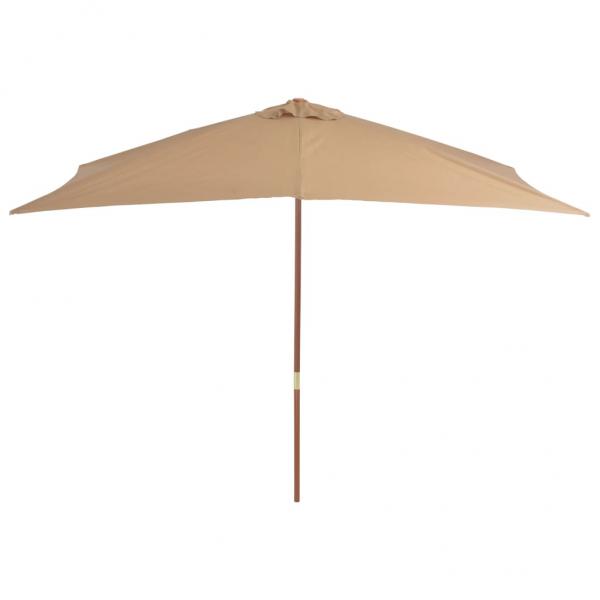 Sonnenschirm mit Holz-Mast 200×300 cm Taupe