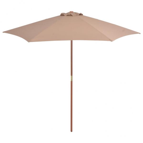 ARDEBO.de - Sonnenschirm mit Holz-Mast 270 cm Taupe
