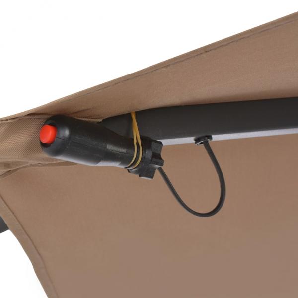 Ampelschirm mit LED-Leuchten und Stahlmast 300 cm Taupe