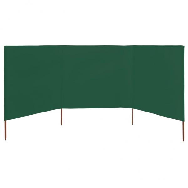 3-teiliges Windschutzgewebe 400 x 120 cm Grün