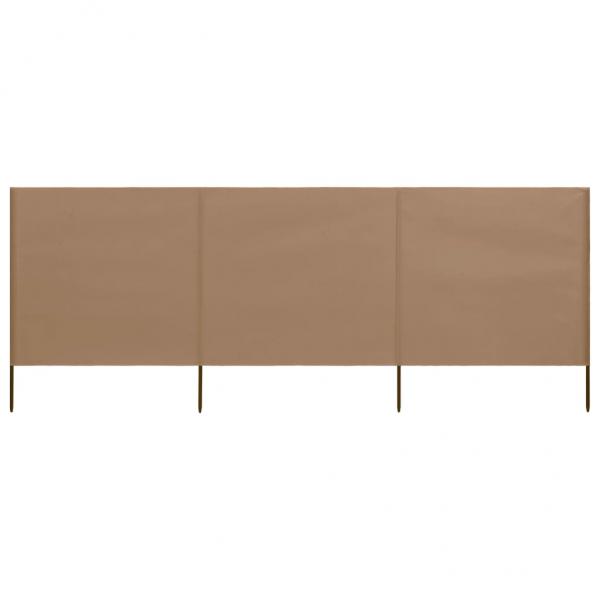 3-teiliges Windschutzgewebe 400 x 120 cm Taupe