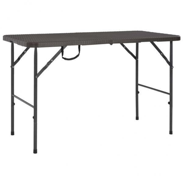 ARDEBO.de - Klappbarer Gartentisch Braun 120x60x74 cm HDPE Rattan-Look