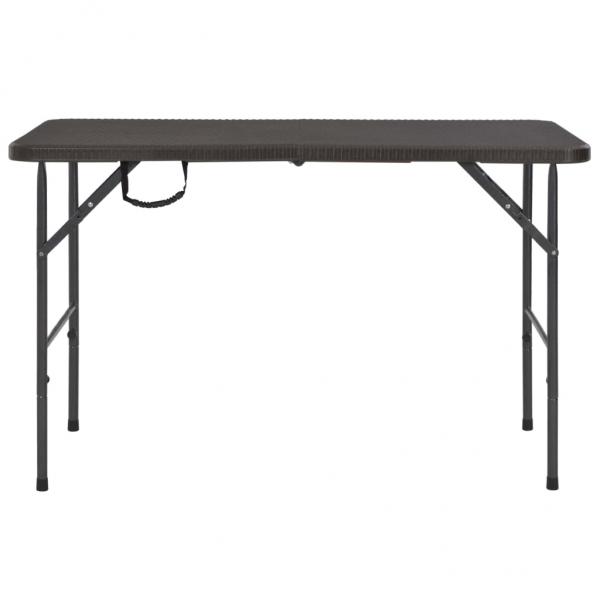 Klappbarer Gartentisch Braun 120x60x74 cm HDPE Rattan-Look