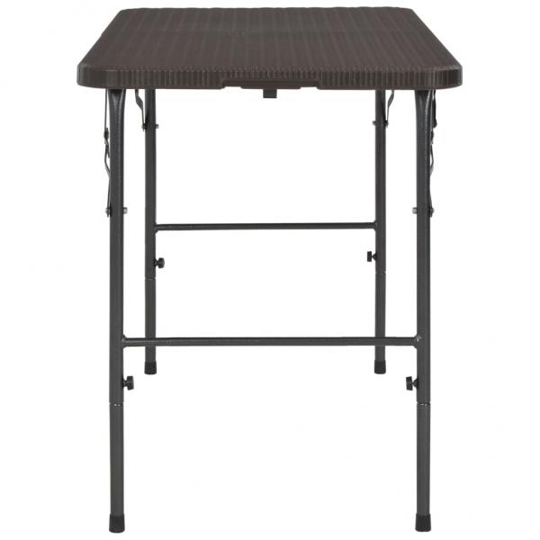 Klappbarer Gartentisch Braun 120x60x74 cm HDPE Rattan-Look