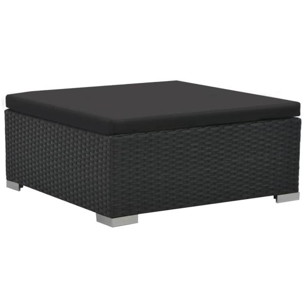 6-tlg. Garten-Lounge-Set mit Auflagen Poly Rattan Schwarz