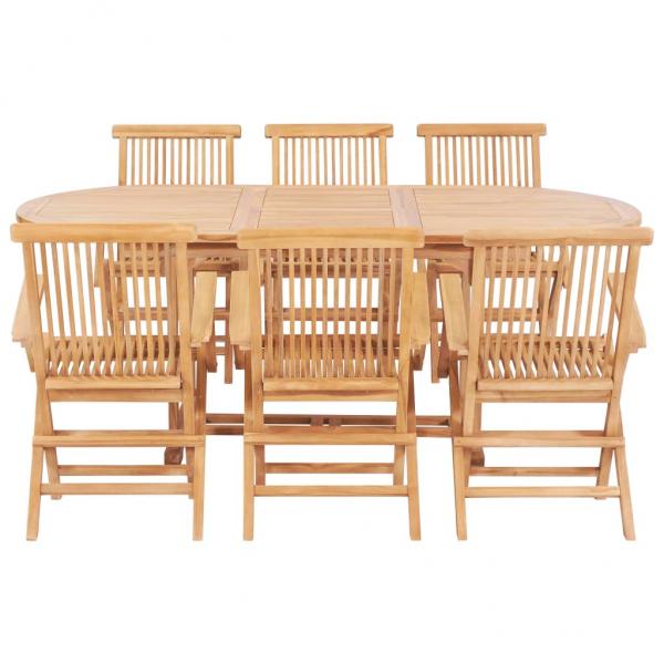 7-tlg. Garten-Essgruppe 150-200 x 100 x 75 cm Massivholz Teak