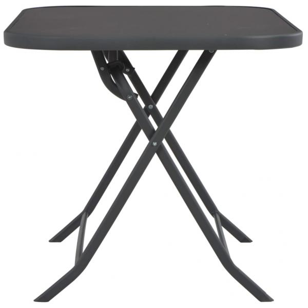 Gartentisch Klappbar Grau 100x75x72 cm Glas und Stahl