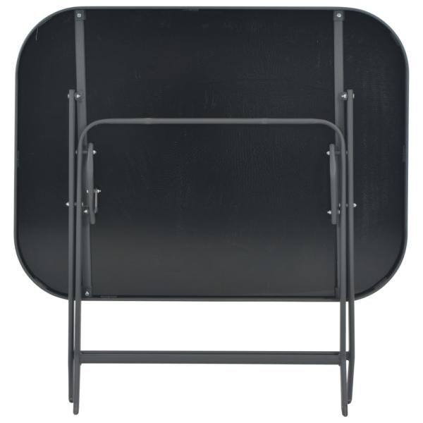 Gartentisch Klappbar Grau 100x75x72 cm Glas und Stahl