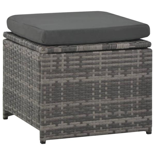 ARDEBO.de - 6-tlg. Garten-Lounge-Set mit Polstern Poly Rattan Grau